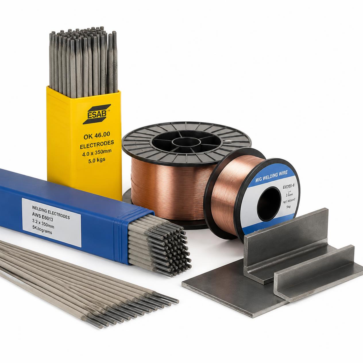 welding rods, electrodes, wire spools