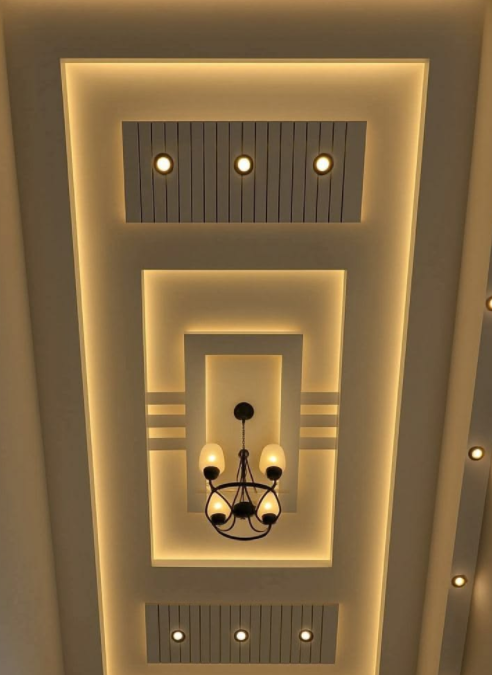 modern layered tray false ceiling